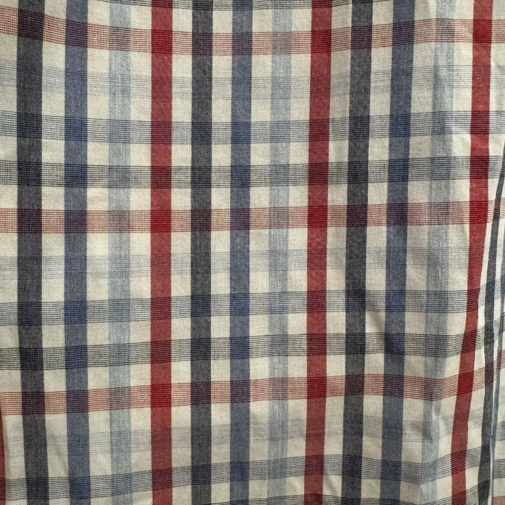 J.Crew Flex Washed Plaid Button Down Shirt Red Blue White Gingham Shirt XL